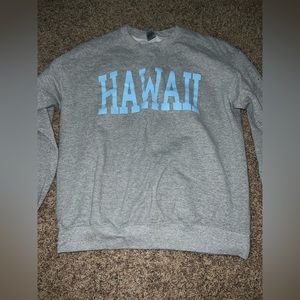 Hawaii crewneck, gray and blue, size medium